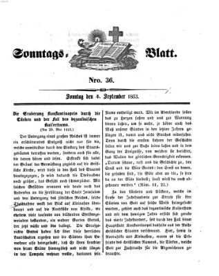 Sonntagsblatt Sonntag 4. September 1853