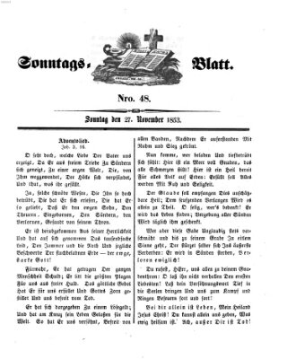 Sonntagsblatt Sonntag 27. November 1853