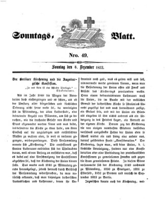 Sonntagsblatt Sonntag 4. Dezember 1853