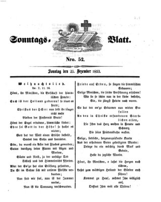 Sonntagsblatt Sonntag 25. Dezember 1853