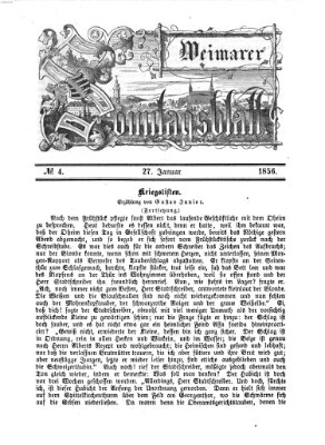 Weimarer Sonntagsblatt Sonntag 27. Januar 1856