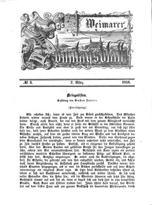 Weimarer Sonntagsblatt Sonntag 2. März 1856