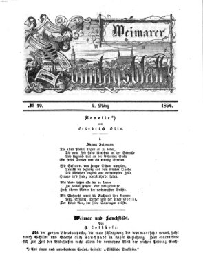 Weimarer Sonntagsblatt Sonntag 9. März 1856