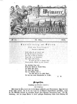 Weimarer Sonntagsblatt Sonntag 23. März 1856