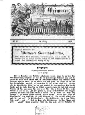 Weimarer Sonntagsblatt Sonntag 30. März 1856