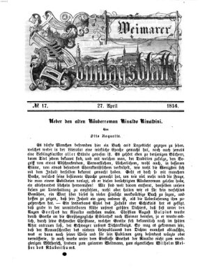 Weimarer Sonntagsblatt Sonntag 27. April 1856