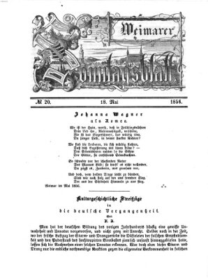 Weimarer Sonntagsblatt Sonntag 18. Mai 1856