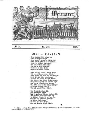 Weimarer Sonntagsblatt Sonntag 15. Juni 1856