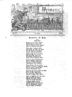 Weimarer Sonntagsblatt Sonntag 6. Juli 1856