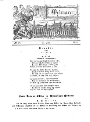 Weimarer Sonntagsblatt Sonntag 27. Juli 1856