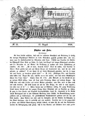 Weimarer Sonntagsblatt Sonntag 17. August 1856