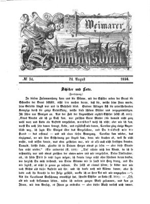 Weimarer Sonntagsblatt Sonntag 24. August 1856