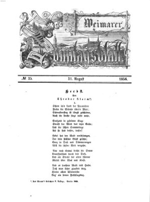 Weimarer Sonntagsblatt Sonntag 31. August 1856