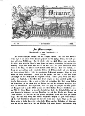 Weimarer Sonntagsblatt Sonntag 7. September 1856