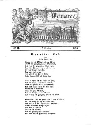 Weimarer Sonntagsblatt Sonntag 12. Oktober 1856