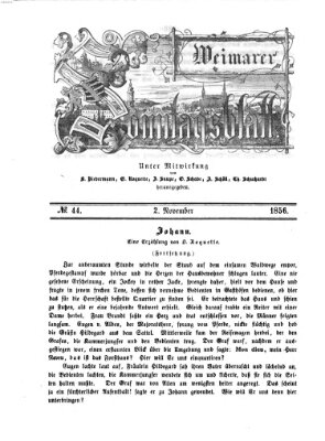 Weimarer Sonntagsblatt Sonntag 2. November 1856