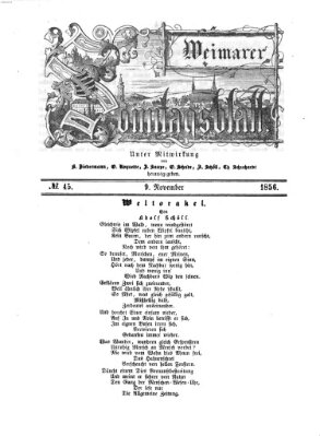 Weimarer Sonntagsblatt Sonntag 9. November 1856