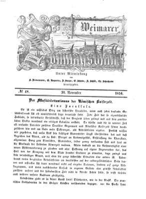 Weimarer Sonntagsblatt Sonntag 30. November 1856