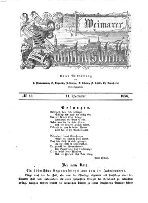 Weimarer Sonntagsblatt Sonntag 14. Dezember 1856