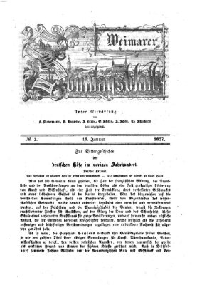 Weimarer Sonntagsblatt Sonntag 18. Januar 1857