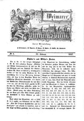 Weimarer Sonntagsblatt Sonntag 22. Februar 1857