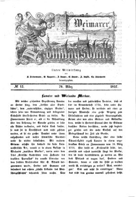 Weimarer Sonntagsblatt Sonntag 29. März 1857