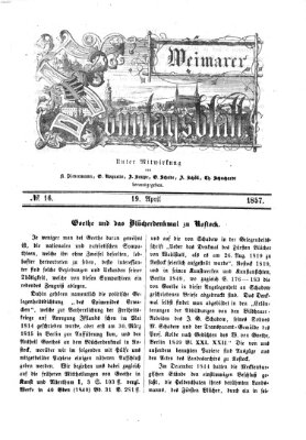 Weimarer Sonntagsblatt Sonntag 19. April 1857