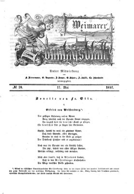 Weimarer Sonntagsblatt Sonntag 17. Mai 1857