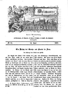 Weimarer Sonntagsblatt Sonntag 14. Juni 1857