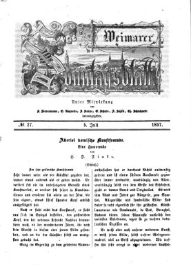 Weimarer Sonntagsblatt Sonntag 5. Juli 1857