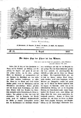 Weimarer Sonntagsblatt Sonntag 2. August 1857