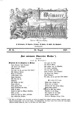 Weimarer Sonntagsblatt Sonntag 30. August 1857