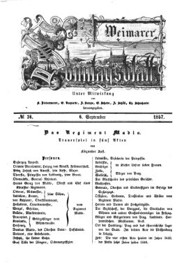 Weimarer Sonntagsblatt Sonntag 6. September 1857