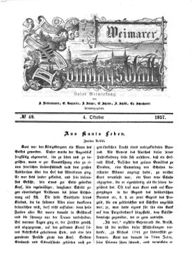 Weimarer Sonntagsblatt Sonntag 4. Oktober 1857