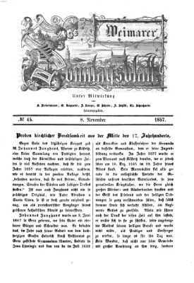 Weimarer Sonntagsblatt Sonntag 8. November 1857