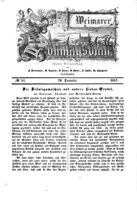 Weimarer Sonntagsblatt Sonntag 20. Dezember 1857