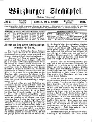 Würzburger Stechäpfel Mittwoch 2. Oktober 1861