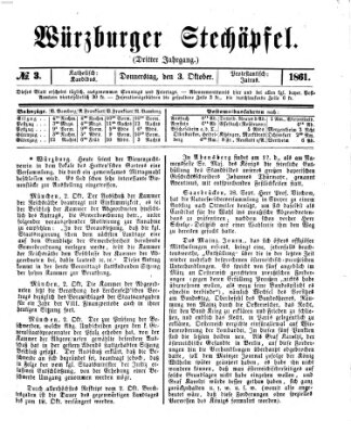 Würzburger Stechäpfel Donnerstag 3. Oktober 1861