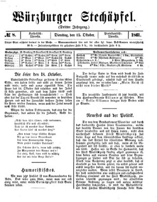 Würzburger Stechäpfel Dienstag 15. Oktober 1861