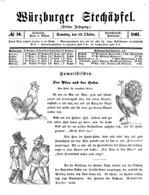 Würzburger Stechäpfel Samstag 19. Oktober 1861