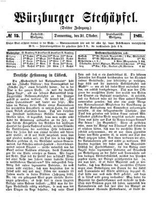 Würzburger Stechäpfel Donnerstag 31. Oktober 1861