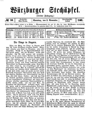 Würzburger Stechäpfel Samstag 2. November 1861