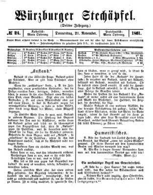 Würzburger Stechäpfel Donnerstag 21. November 1861