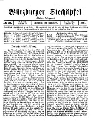 Würzburger Stechäpfel Samstag 23. November 1861