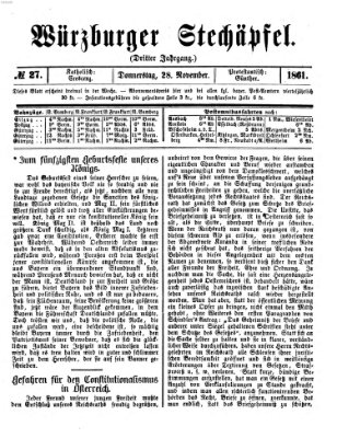 Würzburger Stechäpfel Donnerstag 28. November 1861