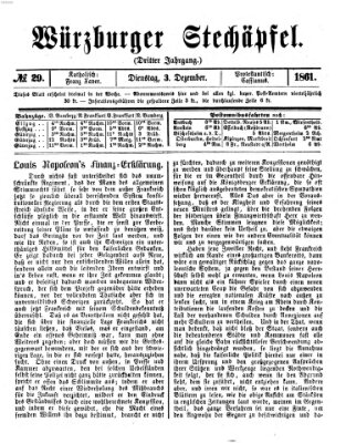 Würzburger Stechäpfel Dienstag 3. Dezember 1861