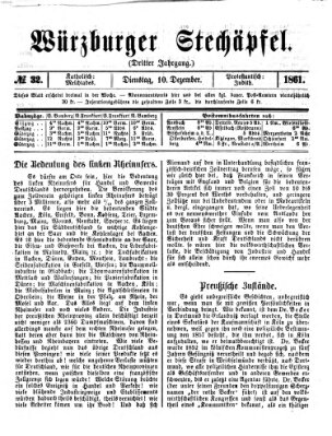 Würzburger Stechäpfel Dienstag 10. Dezember 1861