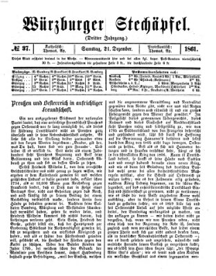 Würzburger Stechäpfel Samstag 21. Dezember 1861