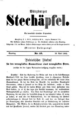 Würzburger Stechäpfel Samstag 26. April 1862