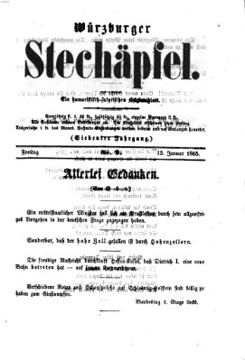 Würzburger Stechäpfel Freitag 13. Januar 1865